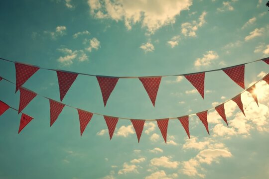 Union Jack Bunting: Flag Celebration at British Coronation Event