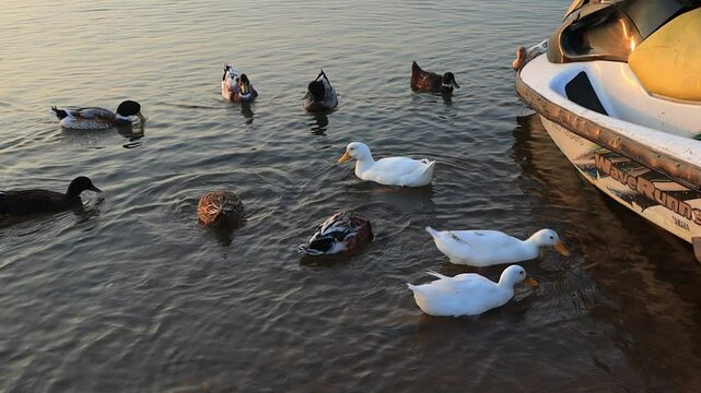 ducks on the water