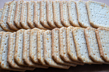 Cracker cookies lying on food paper
