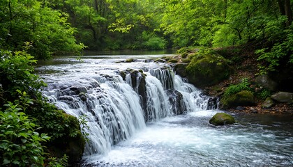 small waterfall in the forest