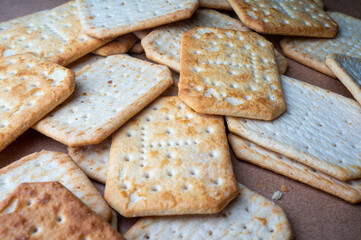 Cracker cookies lying on food paper