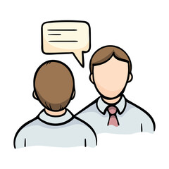 Two people. Dialogue. Vector icon isolated on white background. Illustration for banner, poster, flyer, print design,