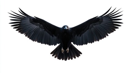 Obraz premium Powerful bird in flight against white background
