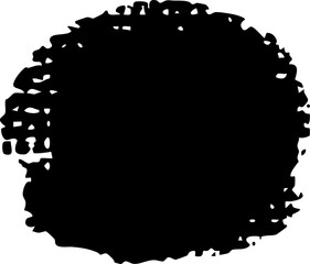 Scribble textured brush stroke ink or paint round splatter. Abstract grunge stain enso border, frame, hand drawn textured punk style asian design element. Vector illustration