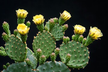 Golden Blooms A Cactus Bush in Full Bloom  