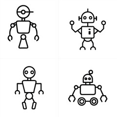 Robot vector icon set
