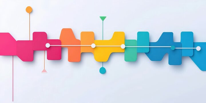 Strategic planning resources sustainability concept. Abstract colorful geometric design on a light background.