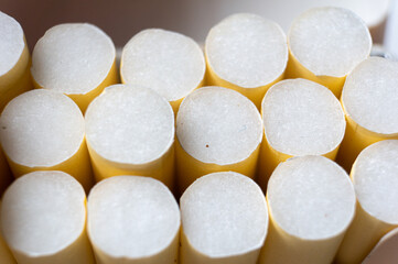 Close-up of a portion of nicotine cigarettes