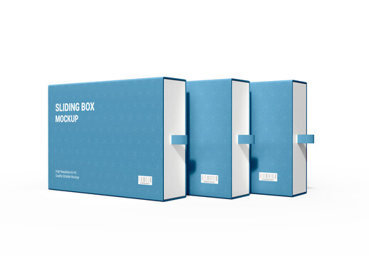 Cardboard Sliding Open Box Mockup
