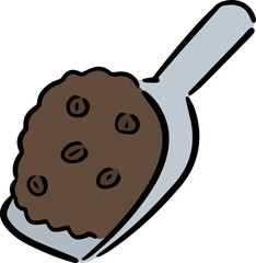 Illustration of coffee bean scoop