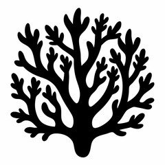 Obraz premium Minimalist Black Coral Silhouette Vector