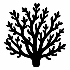 Minimalist Black Coral Silhouette Vector
