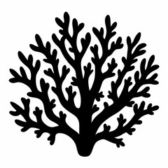 Minimalist Black Coral Silhouette Vector