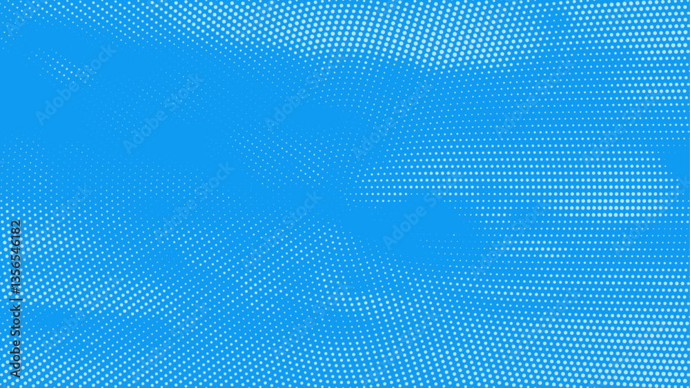 Poster Color halftone texture of blue sky with clouds. Abstract cloud pattern vector dotted pixel texture background with copy space.