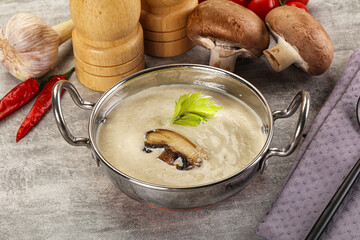 Delicous mushroom champignon cream soup