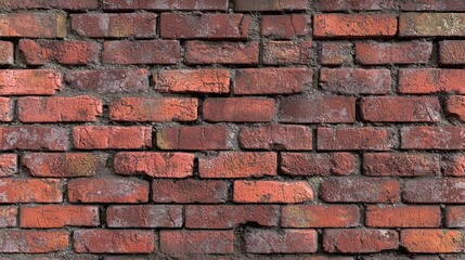 Obraz premium Textured Red Brick Wall with Earthy Tones and Rustic Finish