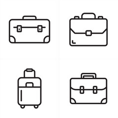 Suitcase vector icon set