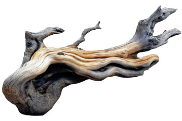 A beautifully weathered piece of driftwood showcasing natural textures and organic shapes