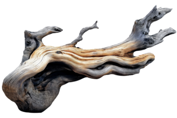 A beautifully weathered piece of driftwood showcasing natural textures and organic shapes