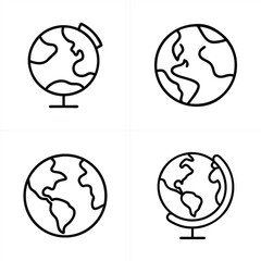 Globe vector icon set

