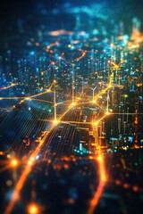 Fototapeta premium The power of community-driven clean energy shown as neighbors unite to harness sustainable solutions for a greener future.