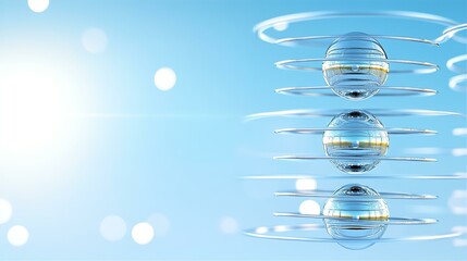 Abstract background with silver spring at blue