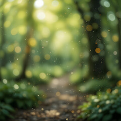 Obraz premium Abstract tree with bokeh lights and snowflakes creating a bright and festive atmosphere