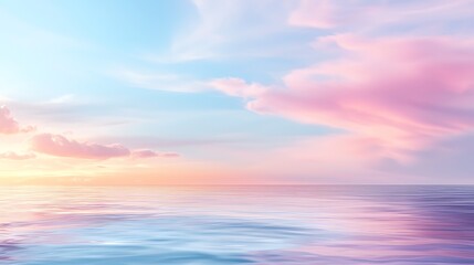 Obraz premium Serene sunset reflection ocean coast digital art calm waters panoramic view tranquility
