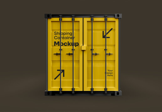 Shipping Container Mockup Design with Editable Background