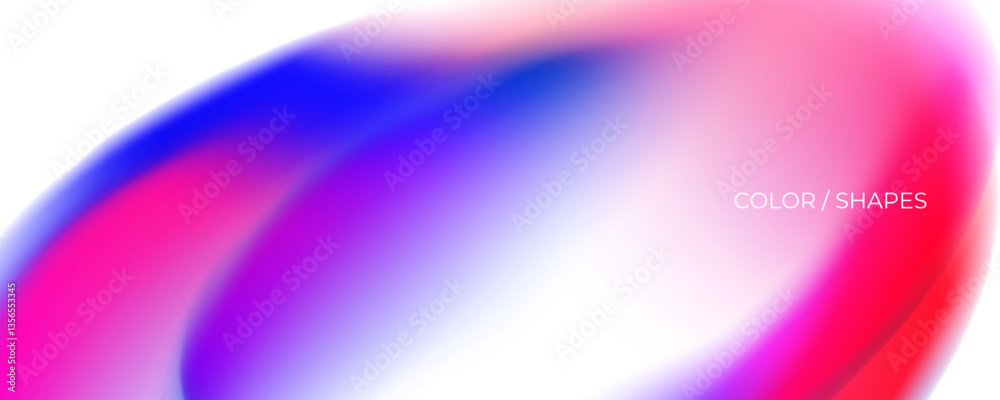 Aufkleber Abstract shapes. Bright fluid colors. Defocused color gradients. Blurred colors for creative graphic design. Vector illustration.
