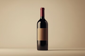 Fototapeta premium An elegantly presented bottle of dark wine with label