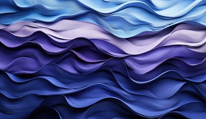 Obraz premium Abstract wavy layers of blue and purple. Dynamic, fluid forms create a mesmerizing visual effect