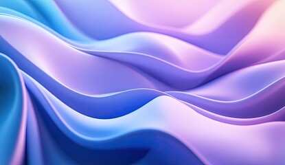 Obraz premium Abstract flowing fabric design, a blend of pastel colors. Soft, wavy, and elegant folds in shades of lavender, blue, and pink. A digital illustration, suggestive of fluid motion and a smooth surface