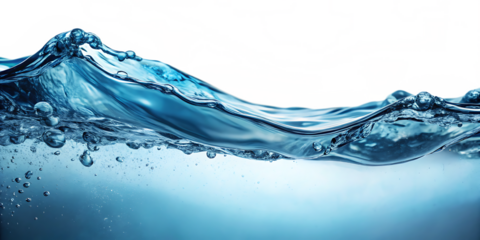 water surface side view isolated on white background PNG. GENERATIVE AI