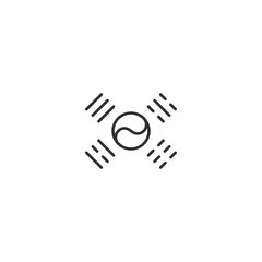Linear satellite icon for communication and technology designs.