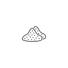 Simple linear salt icon for culinary and kitchen applications.
