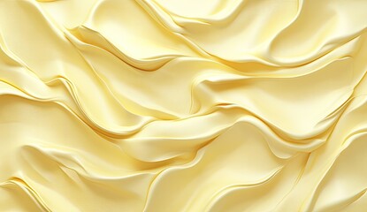 Obraz premium Soft, pale yellow, creamy, textured spread. Detailed folds and waves