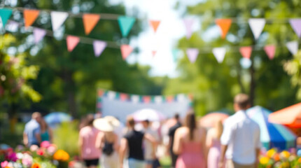 Blur background of garden festival day in summer