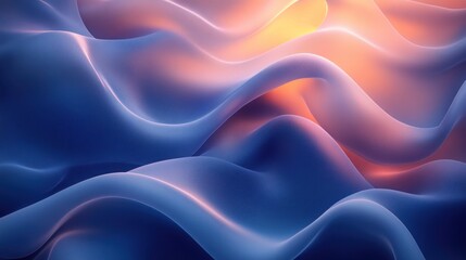 Obraz premium Abstract Blue and Orange Waves: A Digital Art Piece