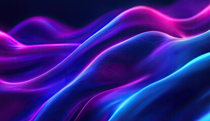 Obraz premium Abstract vibrant fluid motion. Dynamic glowing curves of bright neon colors