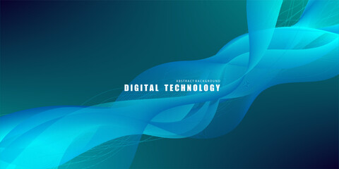 abstract green blue Lines  Technology gradient background, business technology digital communication template, illustration element, future banner poster cover pattern creative graphic vector