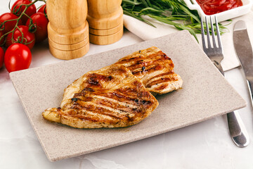 Grilled pork steak with sauce