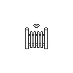 Smart heating radiator icon with wifi signal for mobile apps and web interfaces.