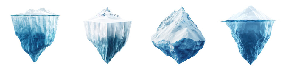 Obraz premium Majestic icebergs of various shapes and sizes floating in the cold blue waters of the arctic region