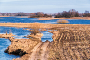 Wiosenne rozlewiska rzeki Narwi, Podlasie, Polska © podlaski49