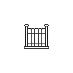 Linear icon of a garden fence in minimalist style.