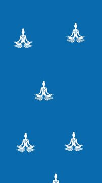 Yoga Flying  meditation female sign background