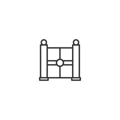 Minimalistic barrier rope icon for event and crowd control.