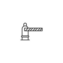 Minimalistic traffic barrier icon for road safety and passage control.