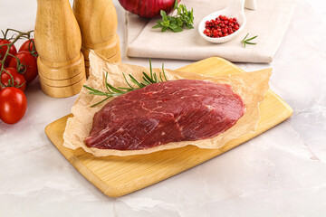 Raw beef meat uncocked steak